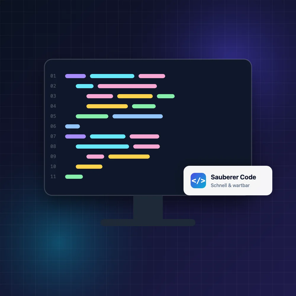 Illustration: Monitor mit farbigem Programmcode